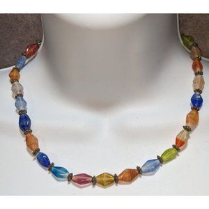 Vintage Rainbow Glass Necklace
